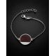 Sterling Silver Bracelet With Cherry Amber Stone The Monaco, image , picture 2