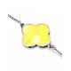 Clover Motif Silver Amber Chain Bracelet The Monaco, Length: 16, image , picture 4