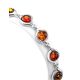 Silver Link Bracelet With Cognac Amber The Berry, image , picture 4