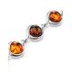 Silver Link Bracelet With Cognac Amber The Berry, image , picture 5