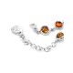 Silver Link Bracelet With Cognac Amber The Berry, image , picture 6