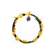 Bold Bangle Bracelet With Amber Beads And Flower Charm, image , picture 4