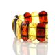 Two-Toned Amber Flat Beaded Stretch Bracelet, image , picture 2
