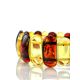 Contrast Two-Toned Amber Flat Beaded Stretch Bracelet, image , picture 2