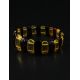 Contrast Two-Toned Amber Flat Beaded Stretch Bracelet, image , picture 3