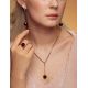 Stylish Gold-Plated Pendant With Cherry Amber The Paris, image , picture 3