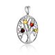 Round Silver Mix Color Amber Pendant The Tree Of Life, image , picture 4