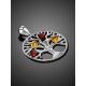 Round Silver Mix Color Amber Pendant The Tree Of Life, image , picture 2