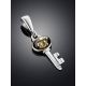Cute Silver Amber Key Pendant, image , picture 2