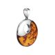 Stylish Silver Amber Round Pendant The Sunrise, image , picture 3