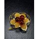 Cherry Amber Gold Plated Brooch The Beoluna, image , picture 2