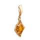 Geometric Gold-Plated Pendant With Amber Center Stone The Hermitage, image , picture 3