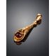 Gold-Plated Dangle Pendant With Amber The Roxanne, image , picture 2