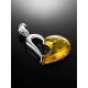 Heart Shaped Silver Pendant With Amber The Sunrise, image , picture 2