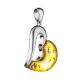 Heart Shaped Silver Pendant With Amber The Sunrise, image , picture 4