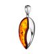 Silver Pendant With Cognac Amber The Sunrise, image , picture 4