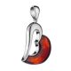 Heart Shaped Silver Pendant With Amber The Sunrise, image , picture 4
