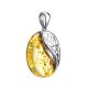 Round Silver Pendant With Lemon Amber The Sunrise, image , picture 3
