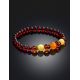Multicolor Amber Ball Beaded Bracelet, image , picture 2