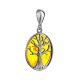 Talisman Silver Pendant With Amber The Tree Of Life, image , picture 4