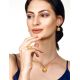 Drop Amber Pendant In Gold-Plated Silver With Crystals The Venus, image , picture 3