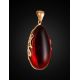 Stunning Gold-Plated Pendant With Red Amber The Cascade, image , picture 2