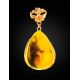 Bold Lemon Amber Pendant In Gold-Plated Silver The Cascade, image , picture 2