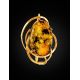 Oval Gold Plated Brooch With Green Amber The Rialto, image , picture 2