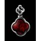 Clover Shaped Amber Silver Pendant The Monaco, image , picture 2
