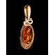 Oval Amber Pendant In Gold With Crystals The Raphael, image , picture 2
