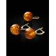 Round Gold-Plated Pendant With Cognac Amber The Jupiter, image , picture 5