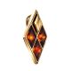 Geometric Gold-Plated Pendant With Cognac Amber The Colombina, image , picture 3