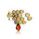 Multicolor Amber Brooch In Sterling Silver The Bee, image , picture 3