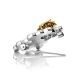 Multicolor Amber Brooch In Sterling Silver The Bee, image , picture 4