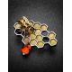 Multicolor Amber Brooch In Sterling Silver The Bee, image , picture 2