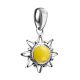 Silver Sun Shaped Pendant With Honey Amber The Helios, image , picture 4