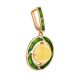 Amber and Green Enamel Pendant In Gold-Plated Silver The Empire, image , picture 3