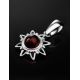 Silver Pendant With Cherry Amber The Helios, image , picture 3