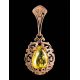 Drop Amber Pendant In Gold-Plated Silver The Luxor, image , picture 3