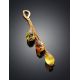 Dangle Amber Pendant In Gold-Plated Silver The Casablanca, image , picture 2
