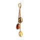 Dangle Amber Pendant In Gold-Plated Silver The Casablanca, image , picture 3