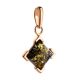 Gold-Plated Pendant With Green Amber The Artemis, image , picture 3