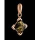 Gold-Plated Pendant With Green Amber The Artemis, image , picture 2