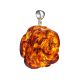 Hand-Cut Amber Flower Pendant in Sterling Silver The Rose, image , picture 3