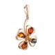 Multicolor Amber Pendant In Gold-Plated Silver The Shamrock, image , picture 3