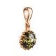 Green Amber Pendant In Gold-Plated Silver The Brunia, image , picture 3