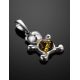 Silver Teddy Bear Pendant With Green Amber, image , picture 2