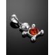 Silver Teddy Bear Pendant With Cognac Amber, image , picture 2