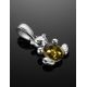 Silver Teddy Bear Pendant With Green Amber, image , picture 2