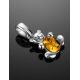 Silver Teddy Bear Pendant With Lemon Amber, image , picture 2